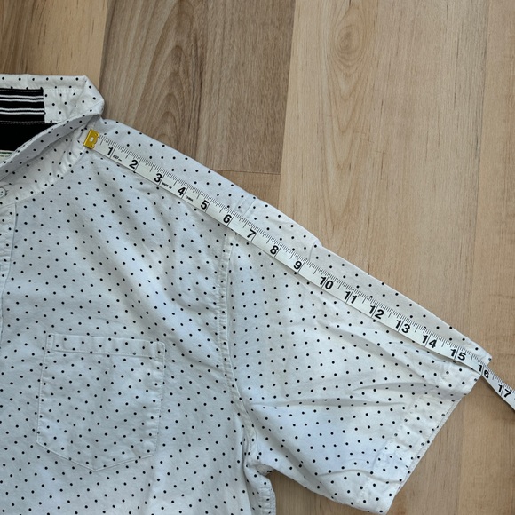 Alexander Julian White Short Sleeve Button Up Shirt Black Polka Dots L - Picture 13 of 15